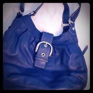 Coach blue leather handbag